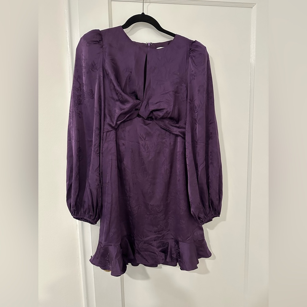 ASTR Deep Purple Long Sleeve Dress
